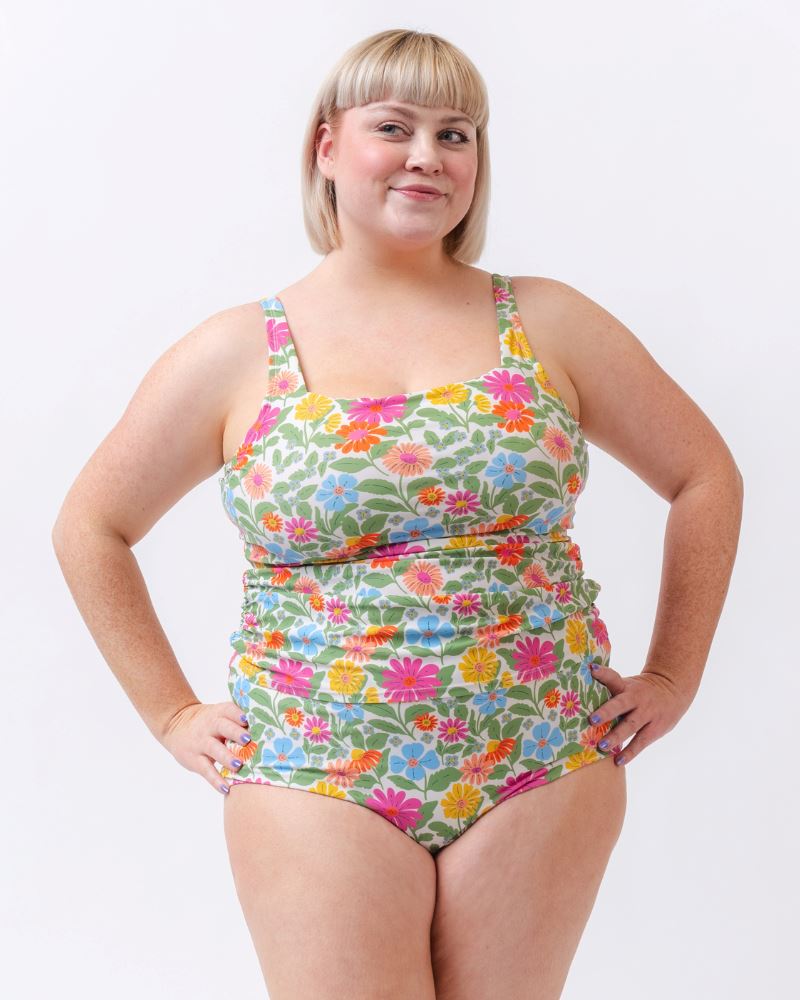 Breezy Floral Print Reversible Ultra High Waist Bottoms - Perfect for Summer Vacations & Beach Getaways