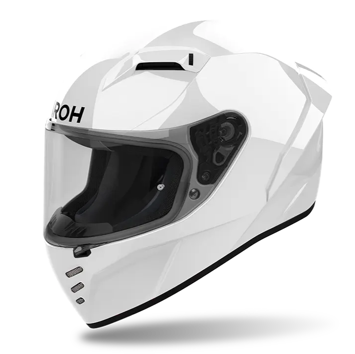 Airoh Connor Gloss White Motorcycle Helmet - DOT & ECE Certified Full Face Helmet for Men - Lightweight & Ventilated for Street Bikes, Cruisers & Commuting - Matte White Finish with UV Protection
