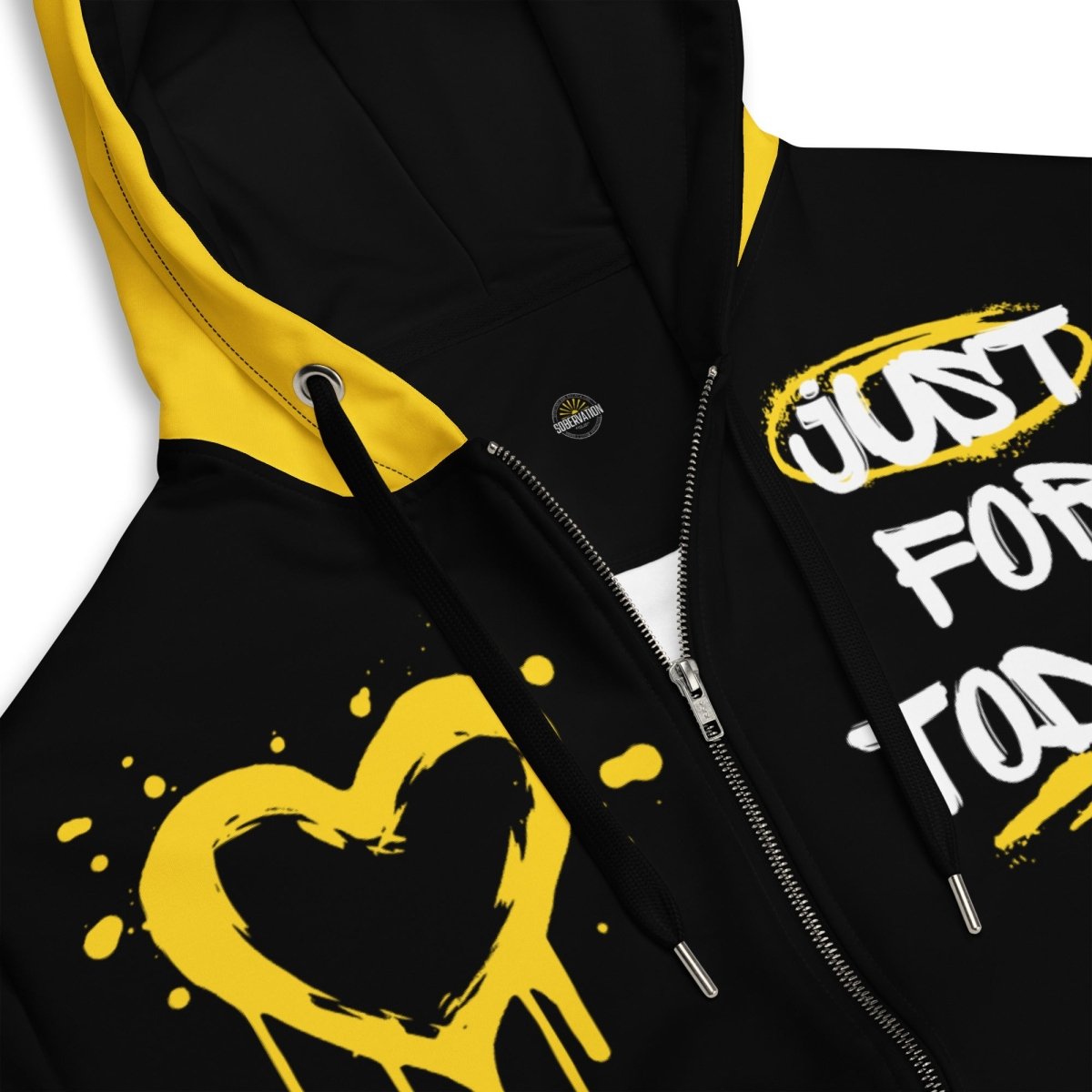 Just For Today All Over Print Zip Hoodie - Trendy Unisex Pullover for Casual Wear, Street Style & Outdoor Activities