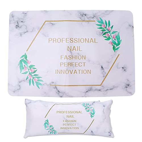 Waterproof Nail Hand Rest Stand with Detachable Washable Cushion & Mat - Professional Nail Art Arm Support for Salon Technicians & Home Manicure Use - Perfect for Gel Polish, Acrylic Nails & Pedicure Services