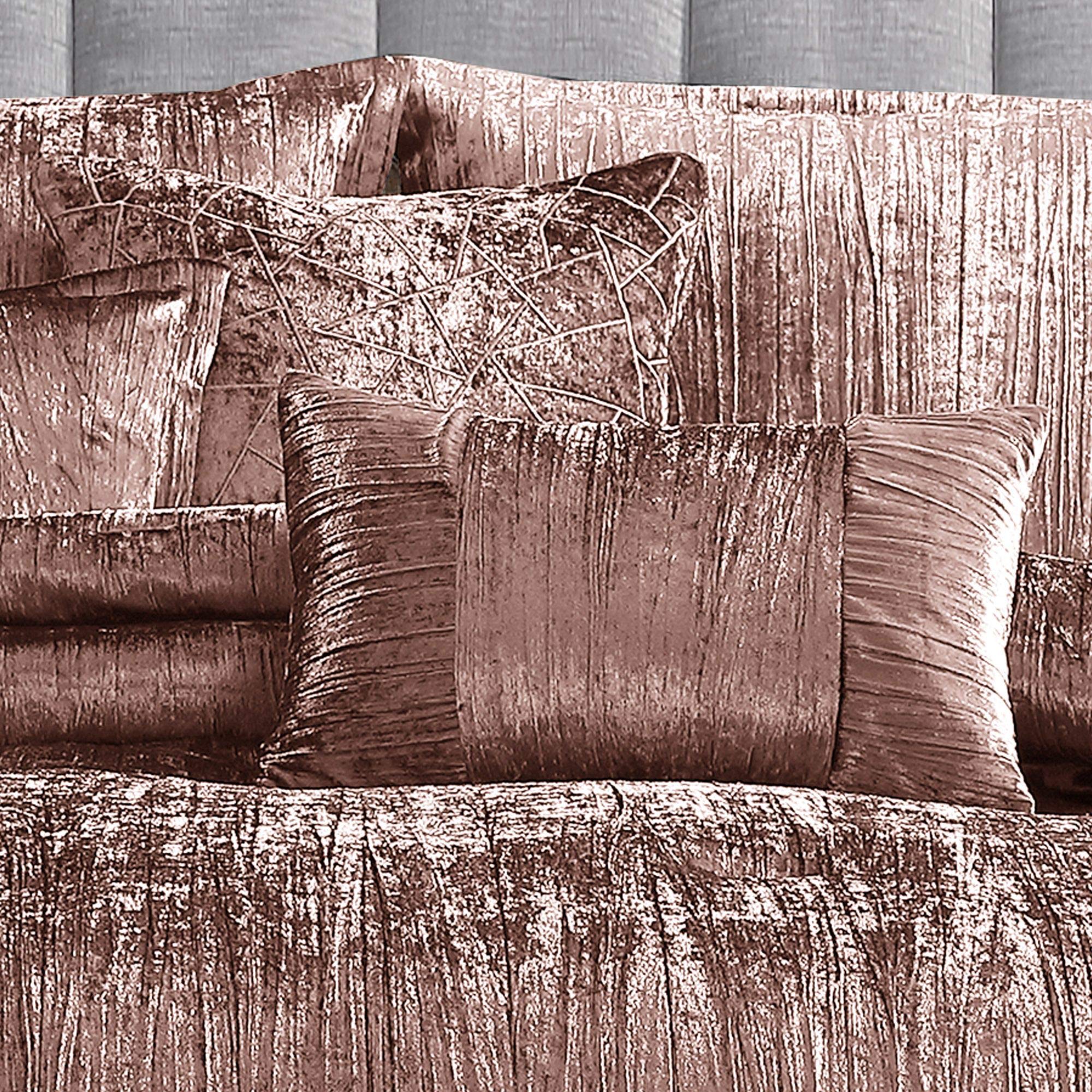 Riverbrook Home Turin 7-Piece Queen Comforter Set in Blush Pink - Luxury Bedding Collection for Master Bedroom & Guest Room Decor