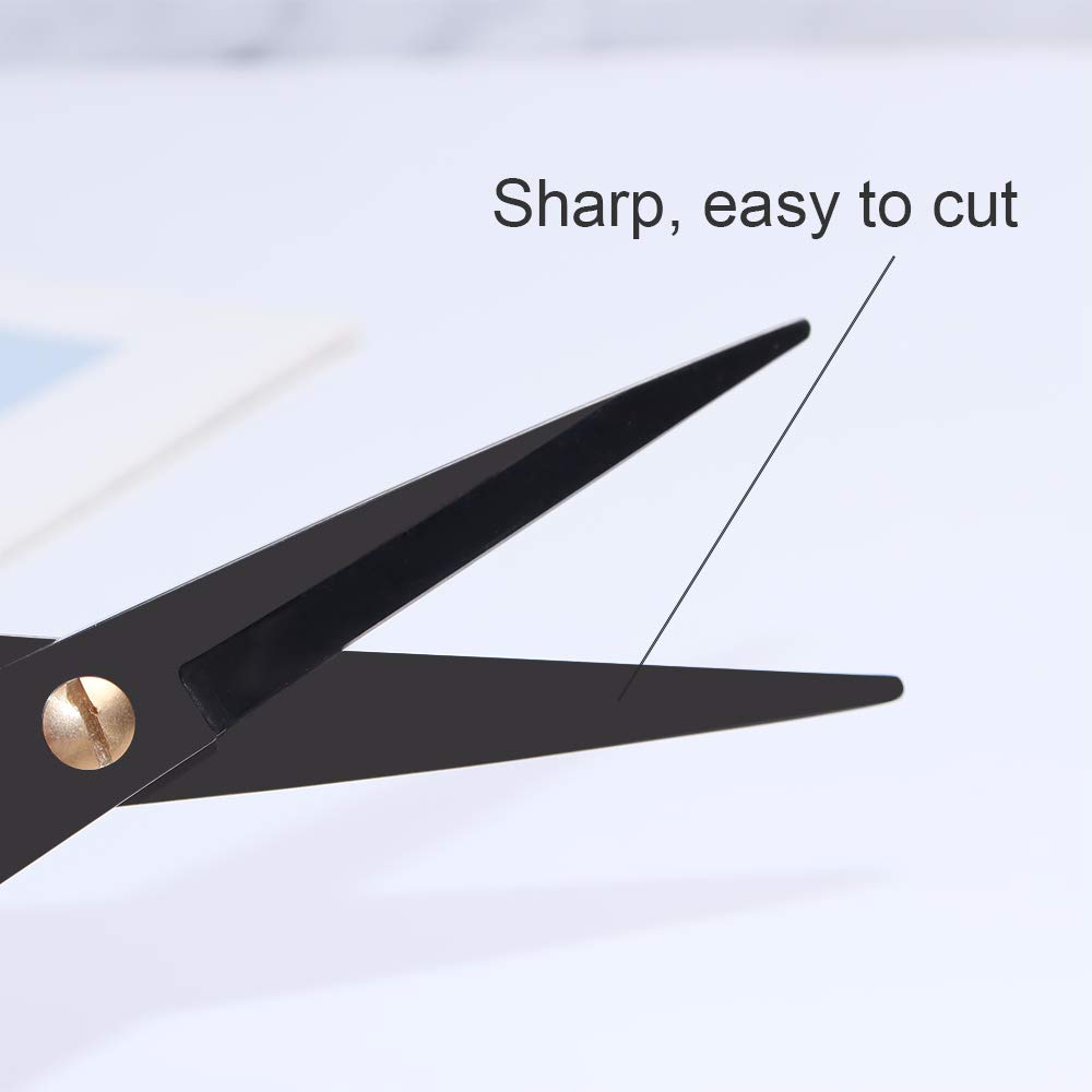Premium Acrylic Gold Scissors & Staple Remover Set - Office & Craft Supplies for Paper Cutting, Document Editing, Scrapbooking (Black)