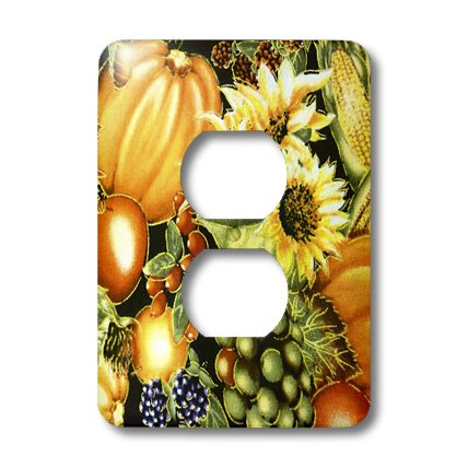 3D Rose Thanksgiving Harvest 2 Plug Outlet Cover - Decorative Electrical Outlet Cover for Home, Kitchen, and Office - Perfect for Fall and Thanksgiving Decor
