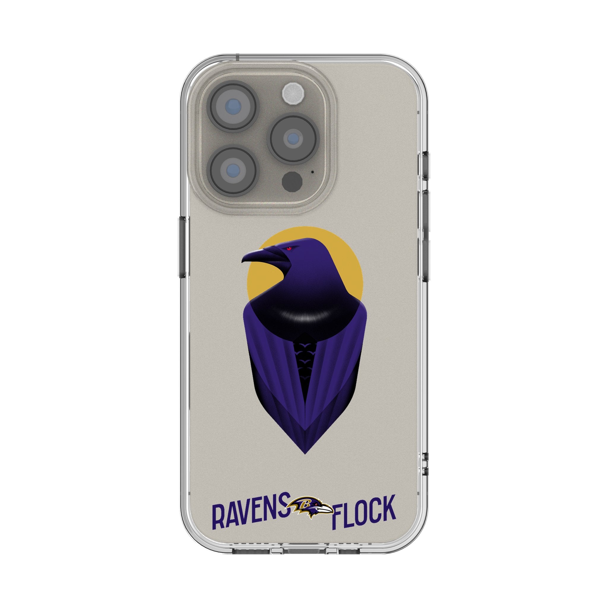 Baltimore Ravens 2024 Edition Clear Shockproof Phone Case for iPhone 15/14/13/12 Pro Max - Show Team Spirit with Durable Protection for Work, Travel & Game Day