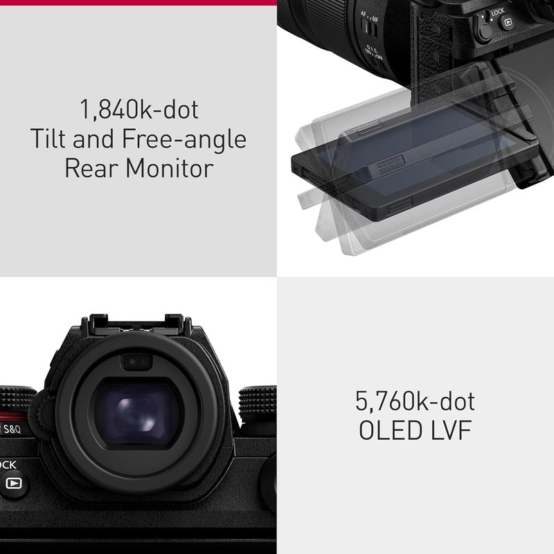 Panasonic Lumix S1R II 47.3MP Full Frame Mirrorless Camera - 4K 60p Video, 5-Axis Stabilization - Perfect for Travel, Wedding & Professional Photography