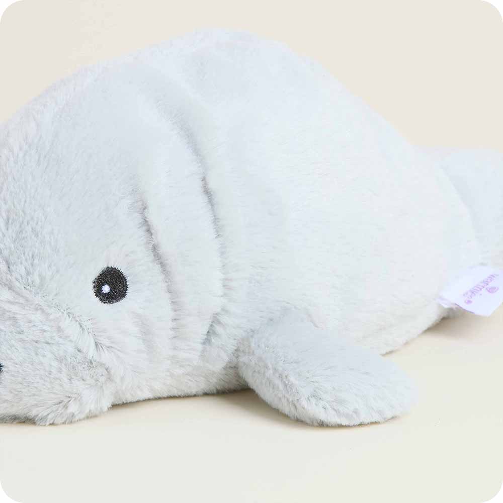 Warmies Junior Plush Manatee Stuffed Animal - Microwaveable Heating Pad for Kids, Stress Relief & Comfort - Perfect for Bedtime, Anxiety Relief & Cold Weather Warmth