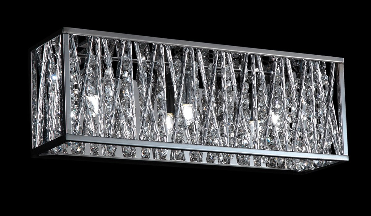 16 Inch Chrome Finish Steel Bathroom Vanity Light Fixture with 3 LED G9 Bulbs (12W) - Perfect for Modern Bathroom, Powder Room & Dressing Area Lighting