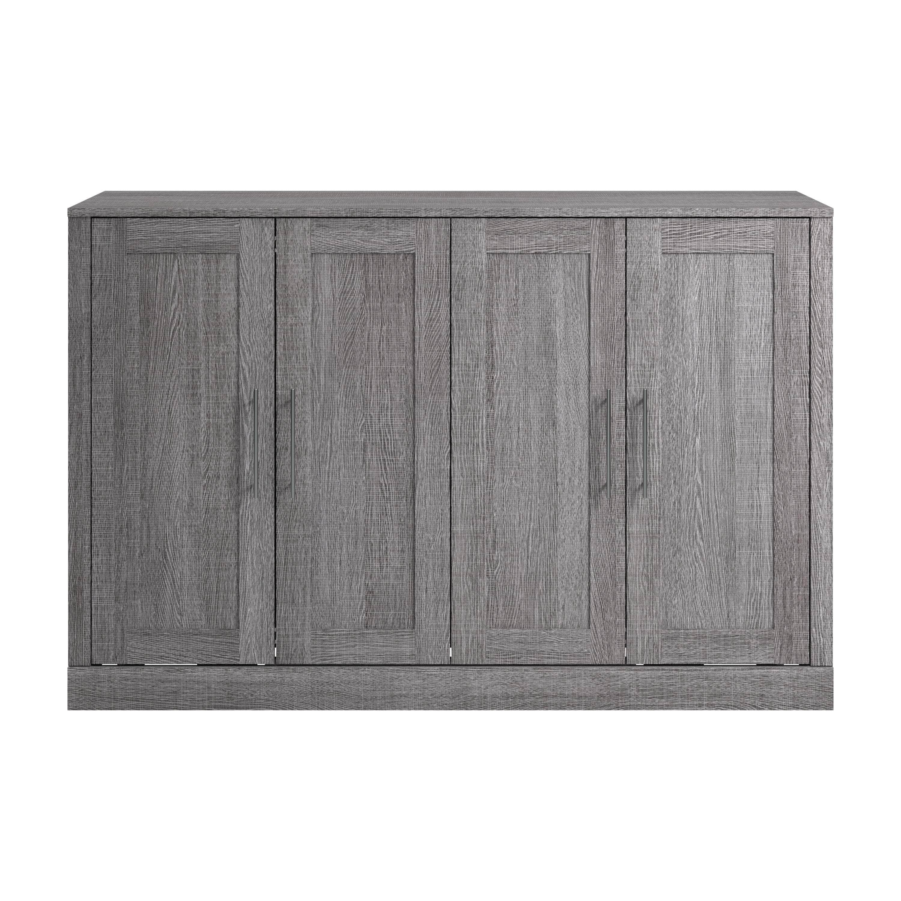 Pur 69W Full Cabinet Bed with Mattress - 3 Color Options | Space-Saving Storage Bed for Small Rooms & Apartments | Modern Platform Bed Frame with Built-in Drawers