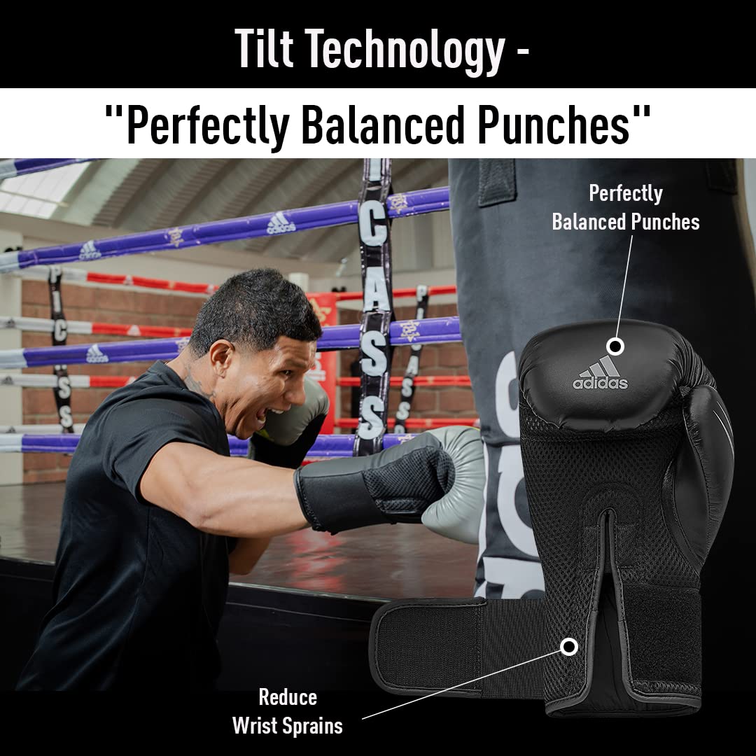 Adidas Speed TILT 150 Boxing Gloves for Men & Women - Professional Training Gloves for Heavy Bag, Kickboxing, MMA & Fitness - Perfect for Sparring, Martial Arts & Boxing Workouts - Ideal for Gym, Home Training & Boxing Classes - Great for Boxing Competitions, Cardio Training & Self-Defense Practice - Best for Boxing Enthusiasts, Fighters & Fitness Lovers