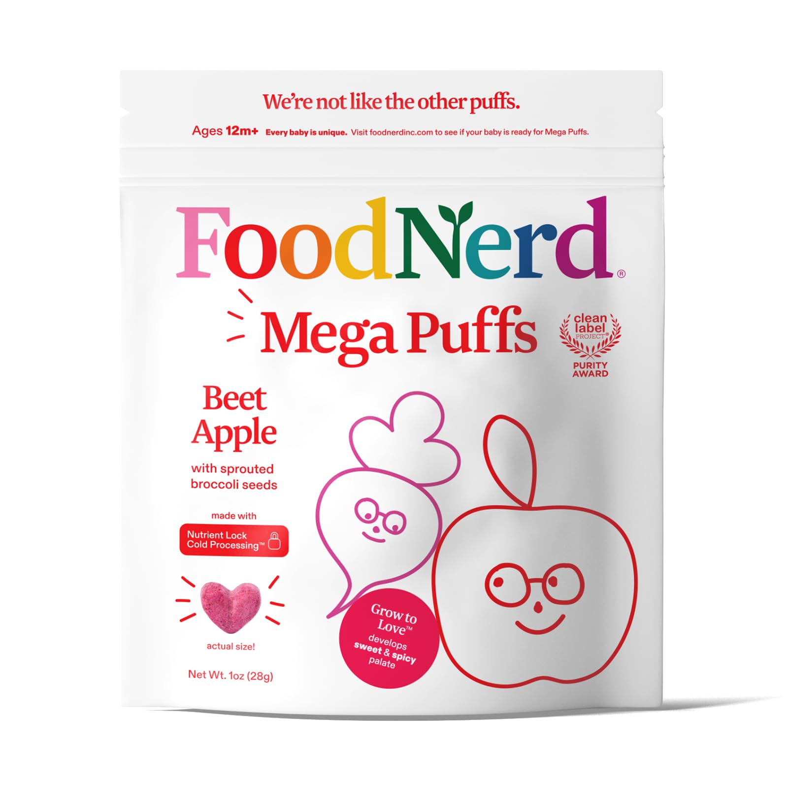 Organic Mega Puffs Variety Pack for Babies & Toddlers - 100% Fruits & Vegetables Snacks with Sprouted Broccoli Seeds - All Natural Healthy Kid Snacks (10 Pack) - Perfect for On-the-Go, Lunchboxes & Daycare Snack Time