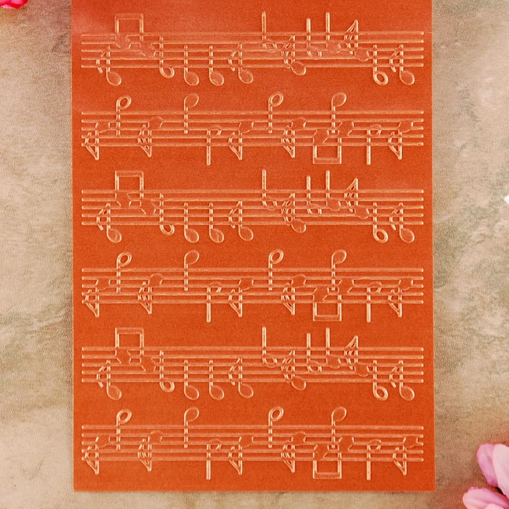 Music Score Embossing Folders for Card Making, Scrapbooking & Paper Crafts - Plastic Texture Stamps for DIY Greeting Cards, Invitations, Journals - Perfect for Musicians, Teachers & Craft Enthusiasts