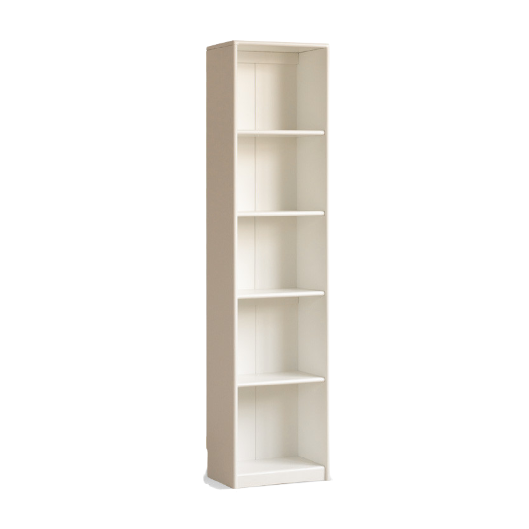 French Cream Style Poplar Solid Wood Bookcase with Glass Door - Whole Wall Combination for Living Room, Office & Library Storage