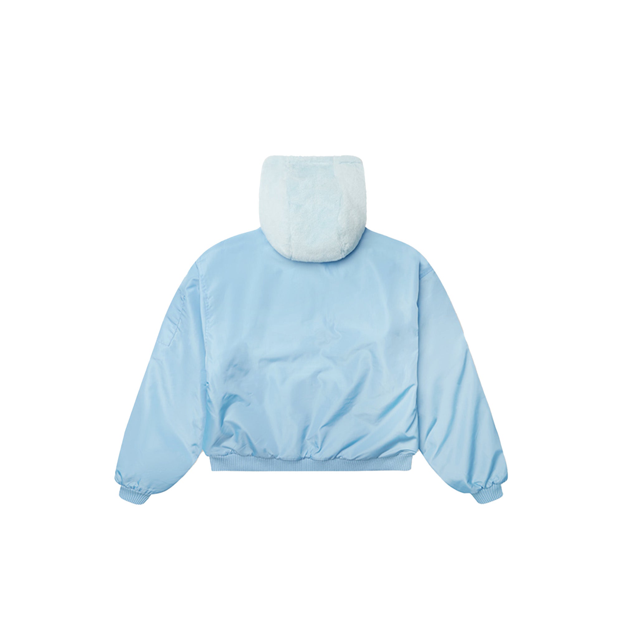 Geedup Handstyle Team Logo Light Blue Fur Jacket for Men & Women - Winter Fashion Outerwear for Streetwear & Urban Style (2024)