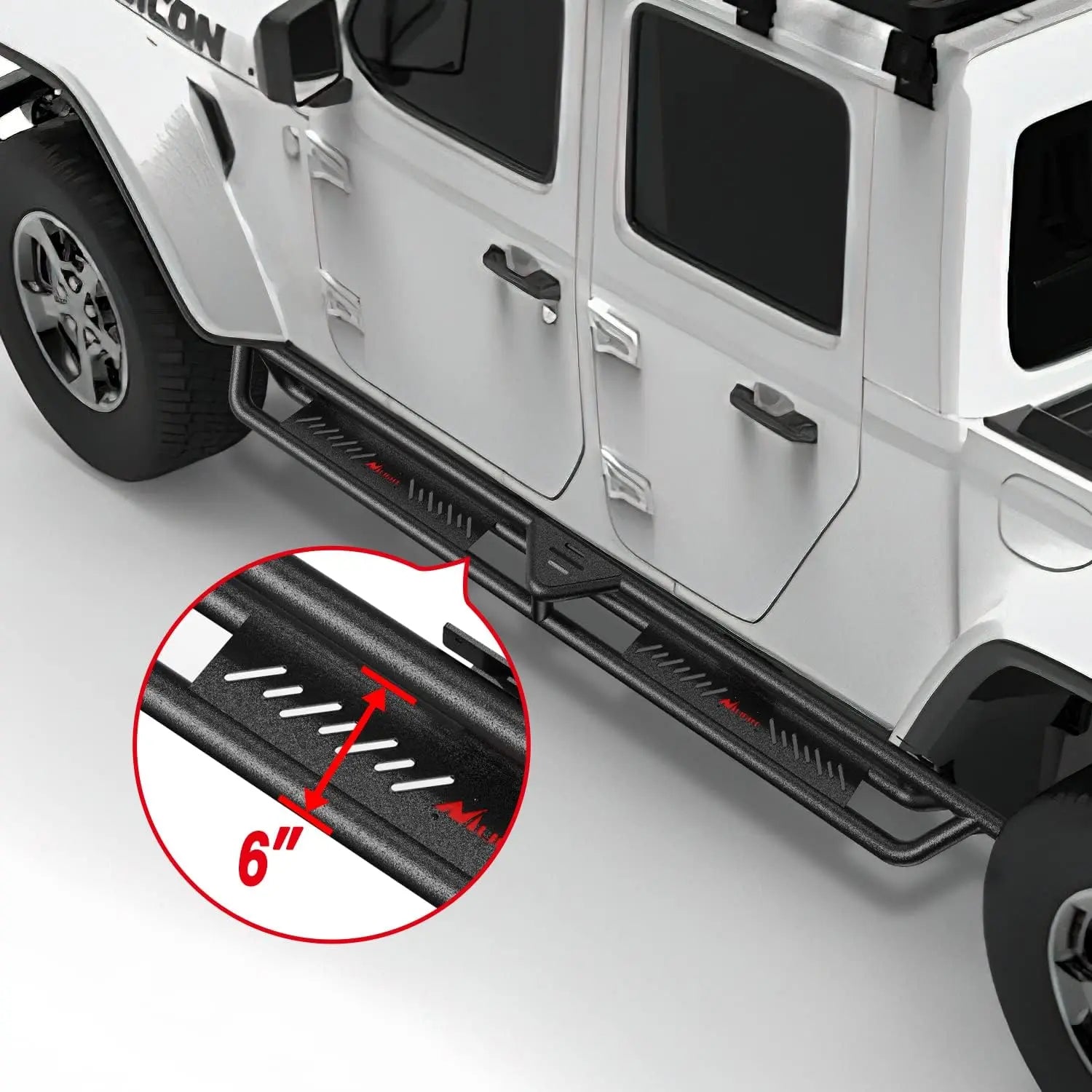 2020-2023 Jeep Gladiator JT 4-Door Running Boards - Heavy Duty Side Steps for Off-Road & Daily Driving - Black Nerf Bars with Anti-Slip Surface