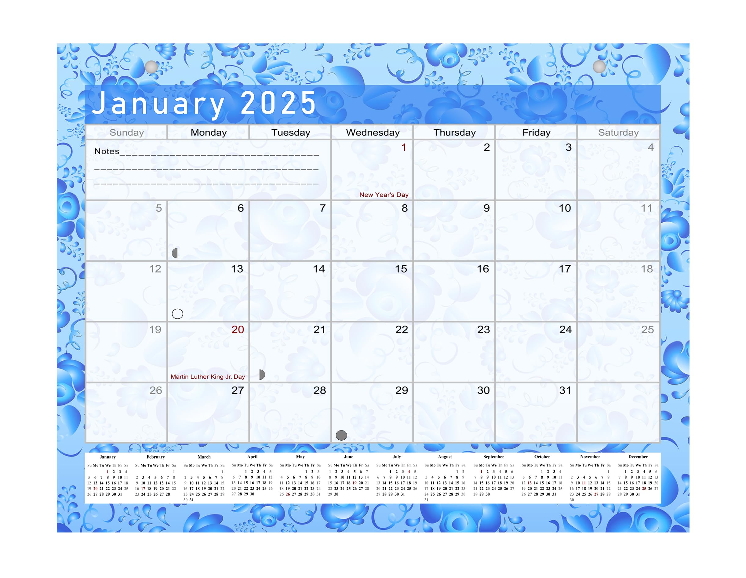 2024-2025 18-Month Magnetic Desk Calendar & Wall Planner - Monthly Organizer with Bonus Stickers (Edition #19) - Perfect for Office, Home & School Planning