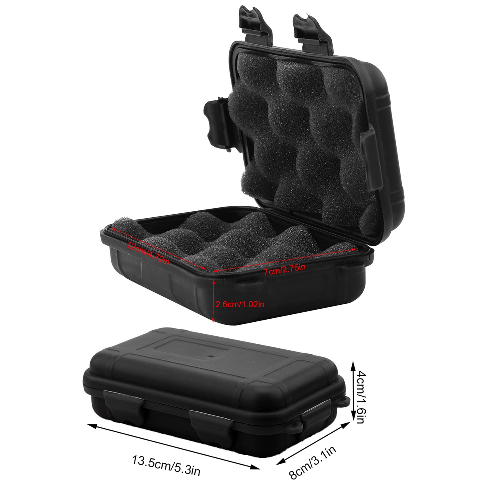 Alomejor Waterproof Airtight Survival Storage Box - Shockproof Plastic Container for Outdoor Camping, Hiking, Emergency Kits & Travel Gear (Black, Small Size)
