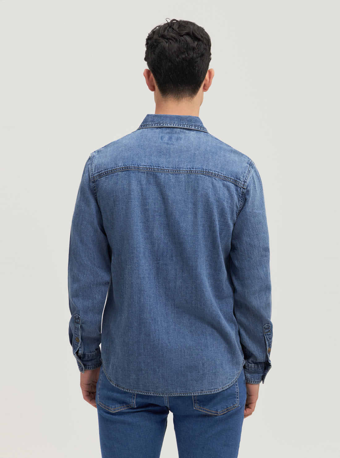Guess Women's Regular Fit Denim Shirt - Classic Blue Washed Cotton Button-Up Top for Casual Wear & Layering