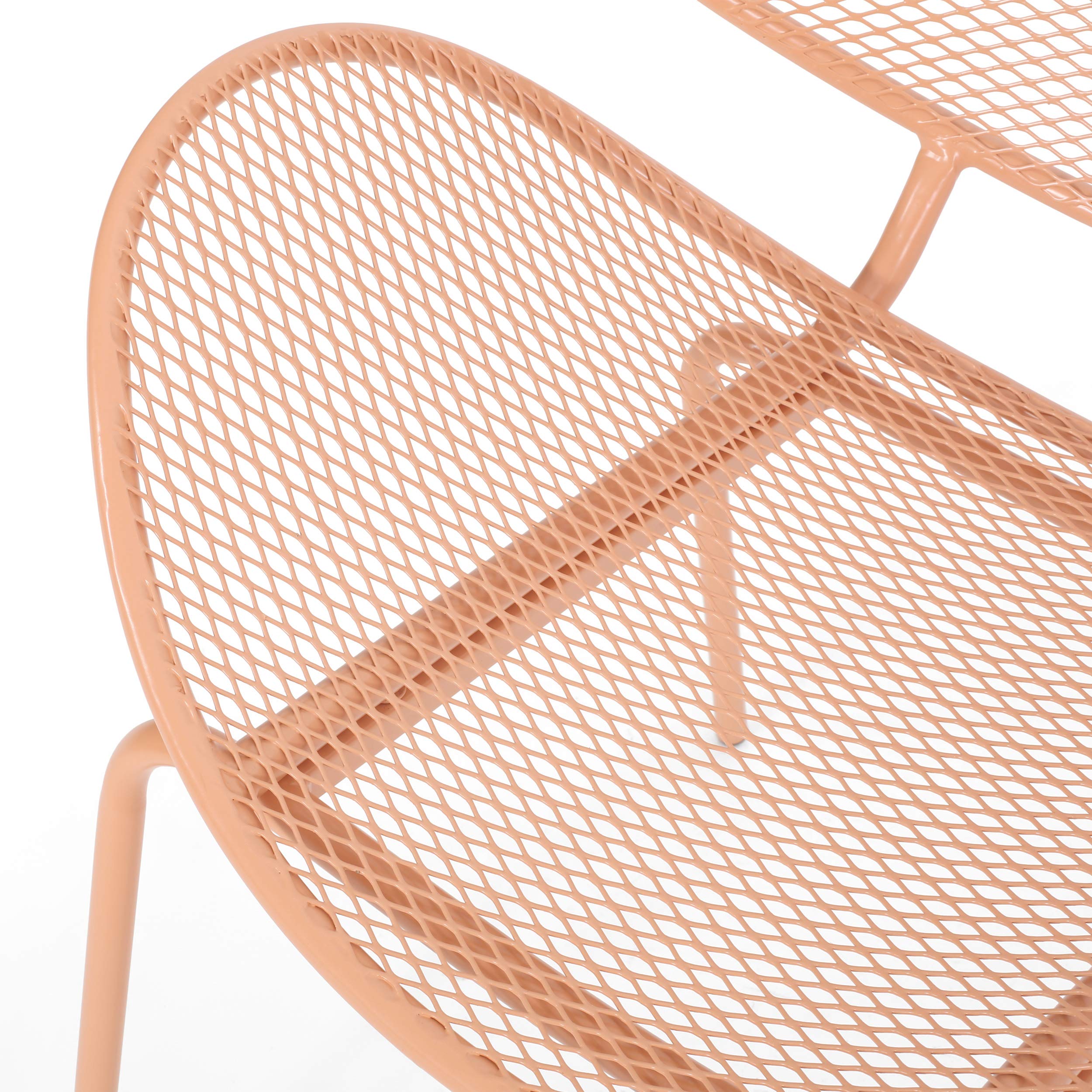 GDF Studio Outdoor Dining Chairs (Set of 2) - Matte Orange Patio Furniture for Backyard, Garden, Poolside & Balcony - Weather-Resistant Stackable Chairs for Outdoor Entertaining