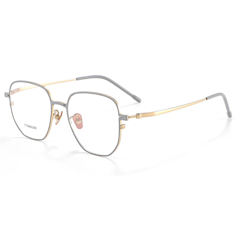 Aror Unisex Full Rim Polygon Square Titanium Eyeglasses 47813 - Lightweight Durable Frame for Work, Reading & Fashion | Trendy Square Glasses for Men & Women