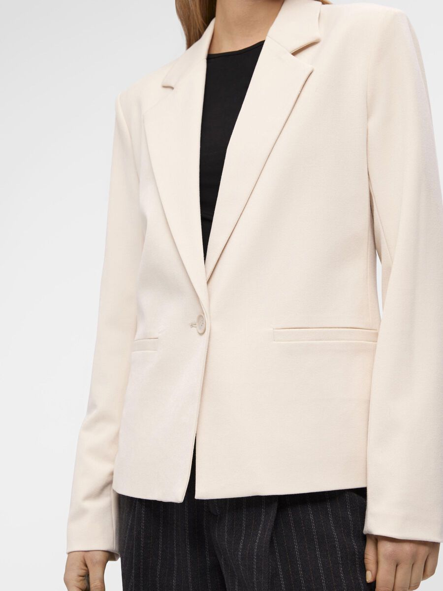 Lara Women's Casual Blazer Jacket - Sandshell Color for Office Wear, Business Meetings & Smart Casual Outfits