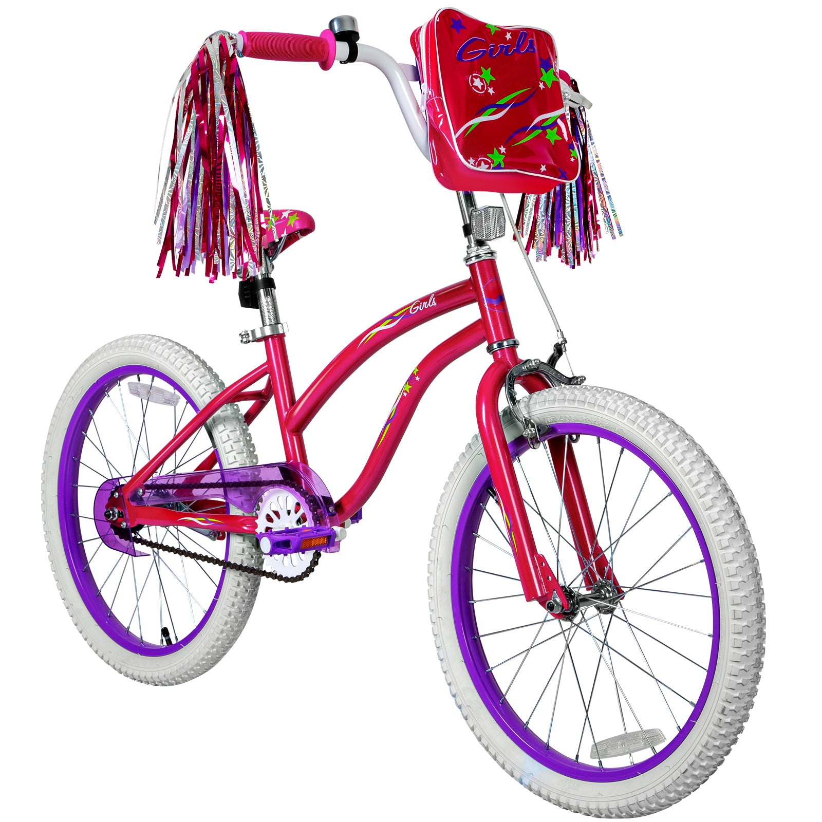 WEIZE 20 Inch Girls Bike for Kids 6-12 Years Old - Training Wheels, Streamers, Basket & Doll Seat - Coaster Brake - Multiple Colors - Perfect for Neighborhood Rides, Park Adventures & Birthday Gifts