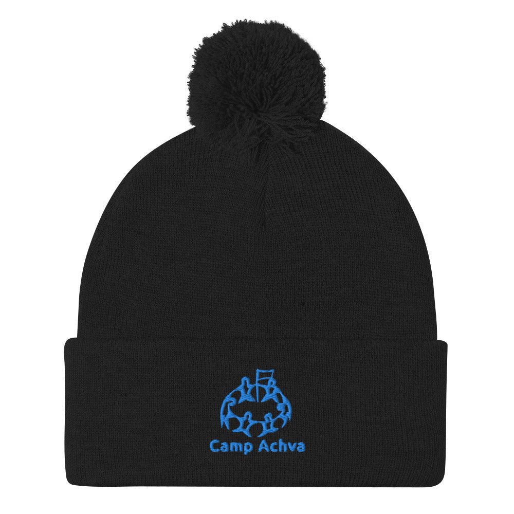 Camp Achva Pom Pom Beanie - Warm Winter Knit Hat for Women & Men - Cozy Outdoor Skiing, Hiking & Snow Activities Accessory