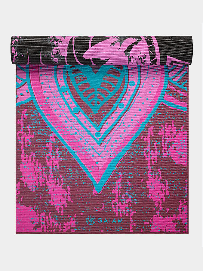 Gaiam Be Free Reversible 6mm Thick Non-Slip Yoga Mat for Women & Men - Perfect for Hot Yoga, Pilates, Home Workouts and Gym Exercises