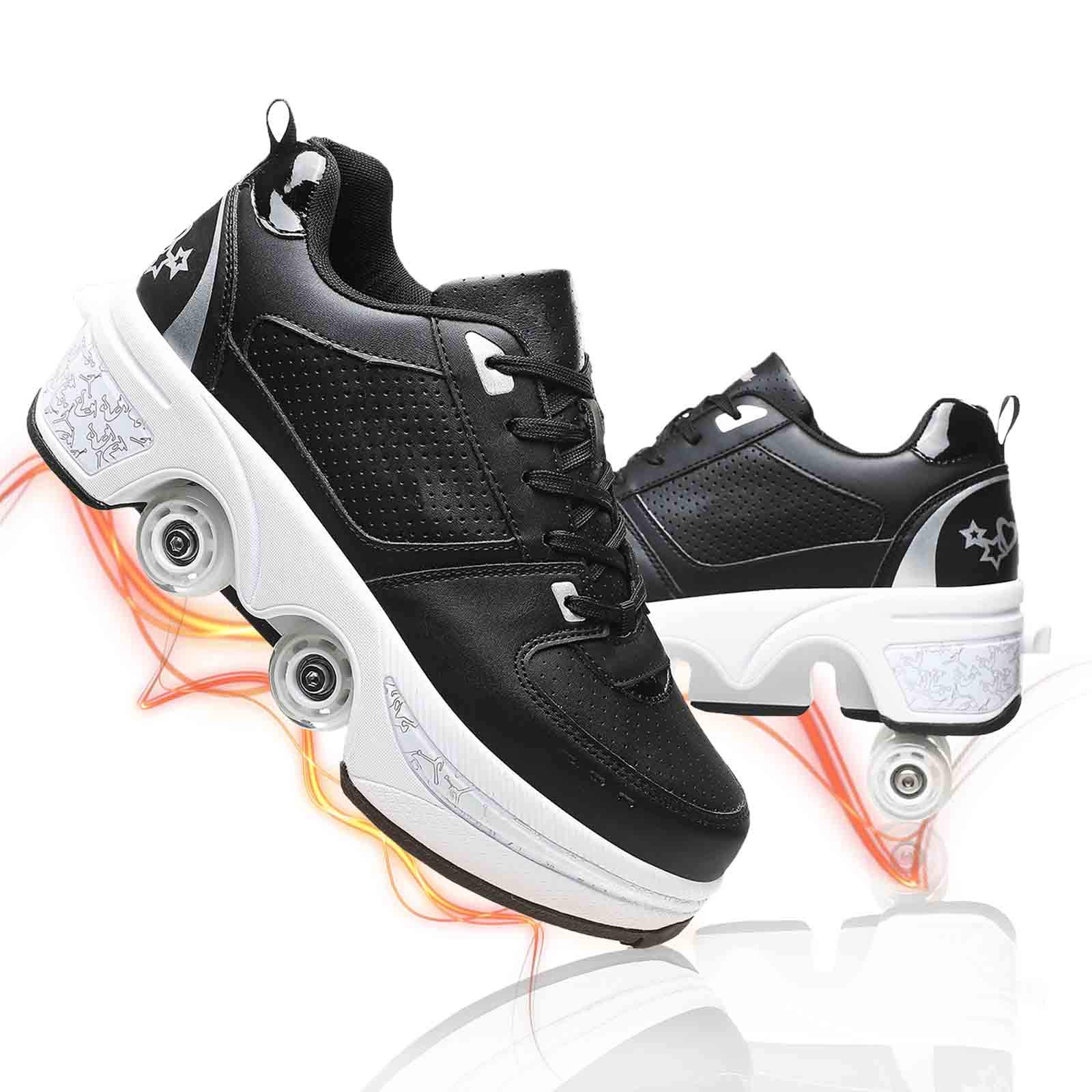 Best Deformation Roller Shoes for Women, Men & Kids - Automatic Walking & Running Shoes with Hidden 4-Wheel Pop Out Skates - Perfect for Outdoor Fun, Commuting & Fitness
