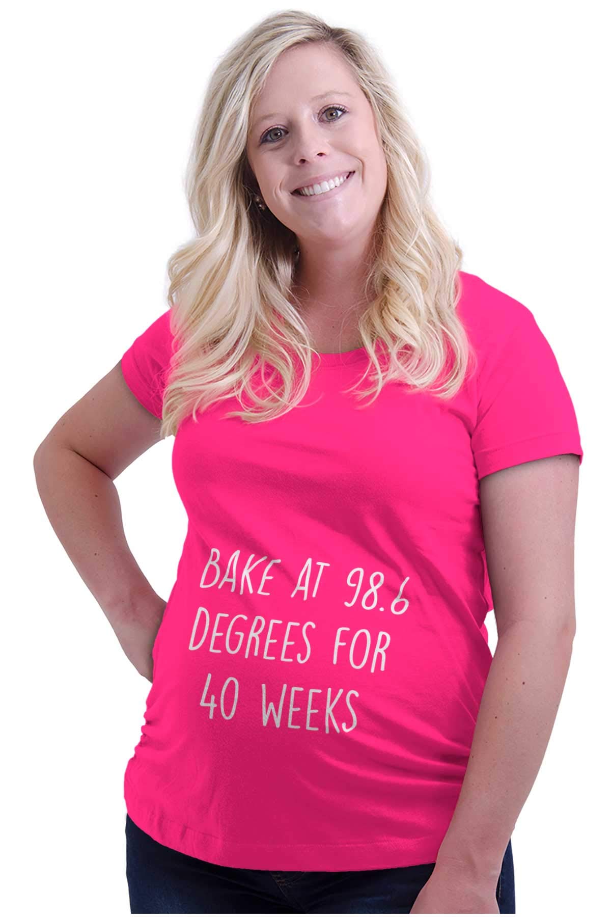 Brisco Brands Women's Maternity T-Shirt - Soft Cotton Pregnancy Tee for 40 Weeks - Perfect for Bump Photos, Baby Showers & Comfortable Everyday Wear
