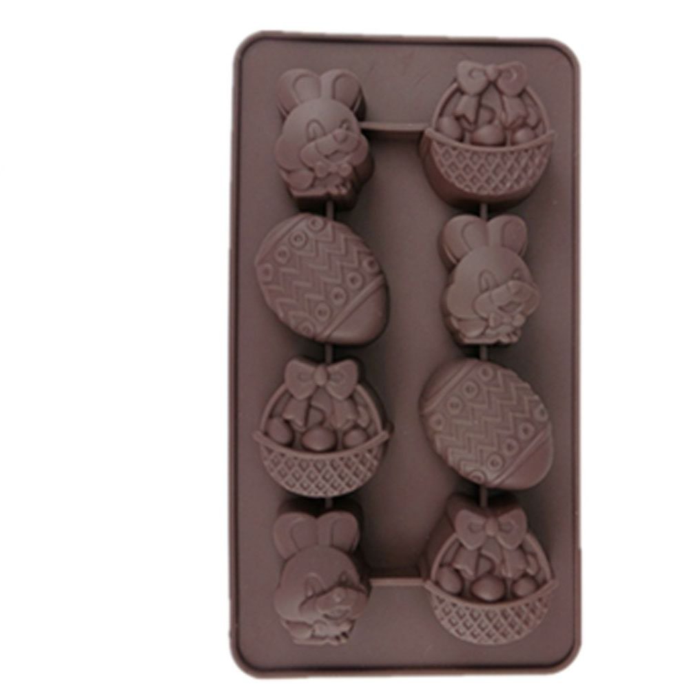 8-Cavity Rabbit Easter Egg Silicone Mold - Chocolate & Cake Baking Molds for DIY Desserts - Perfect for Easter Treats, Cupcake Decorations, and Holiday Baking Projects