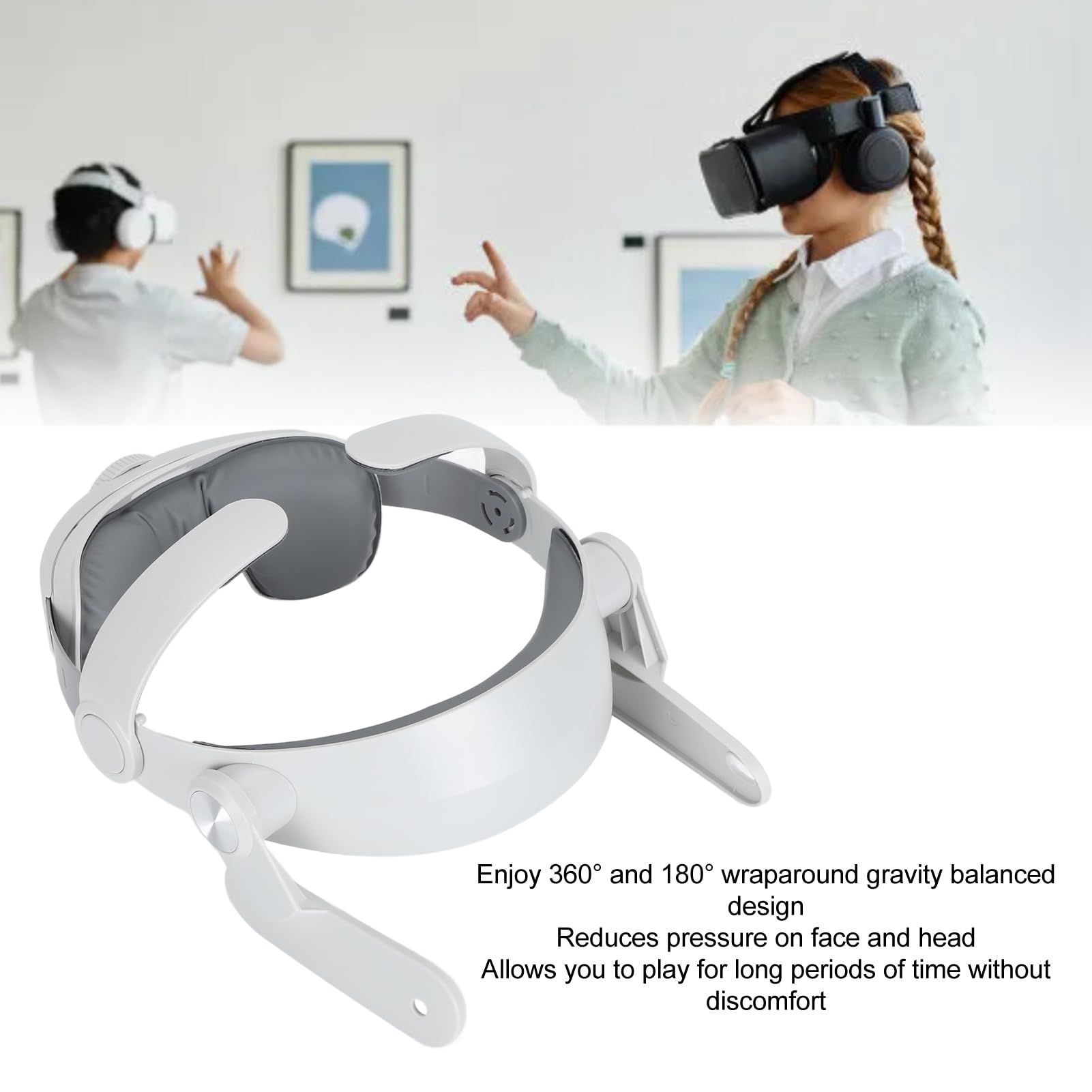 Adjustable VR Head Strap Replacement - Reduce Face & Head Pressure, Enhanced Comfort & Support for Elite VR Headsets - Perfect for Gaming, Movies & Virtual Reality Experiences