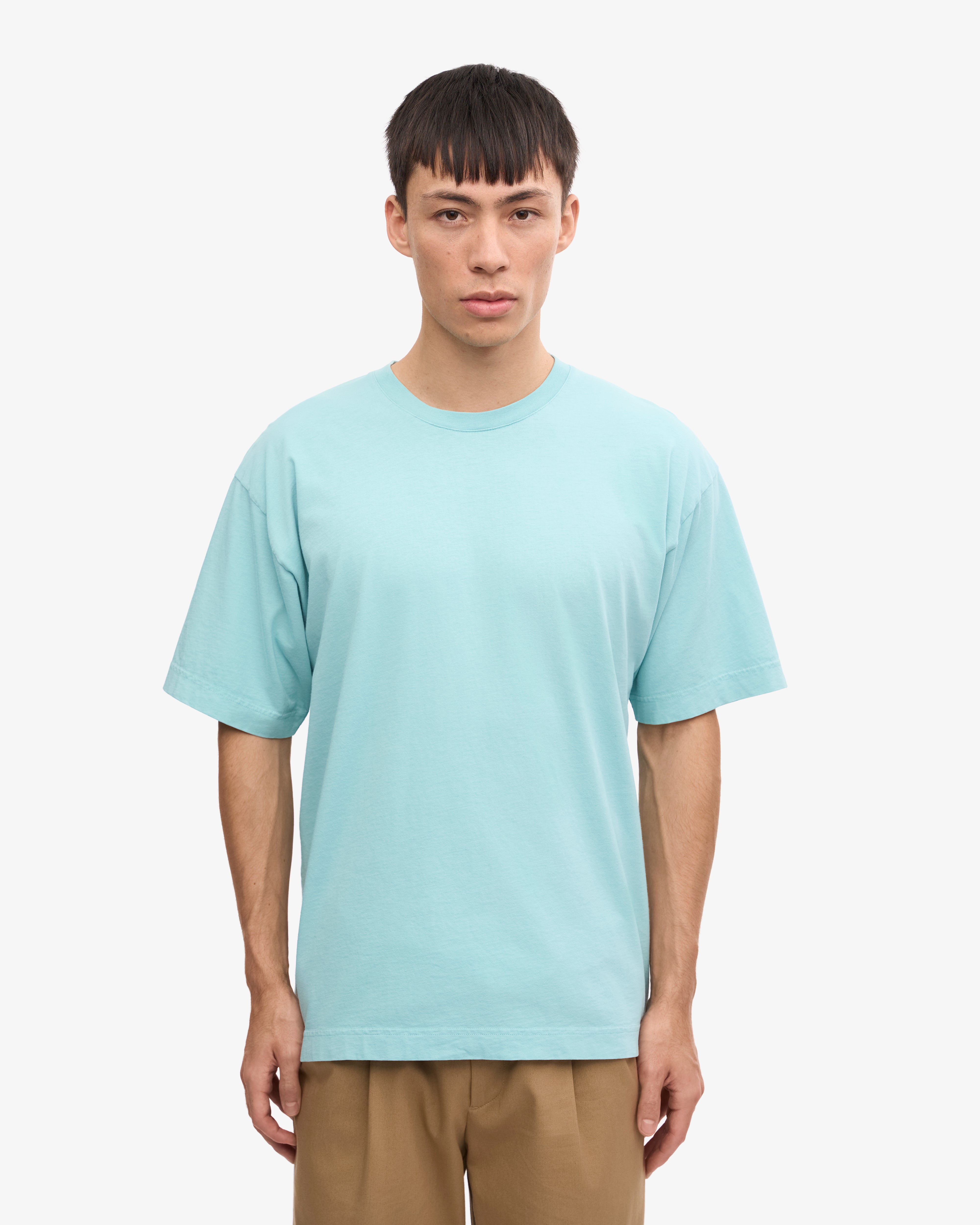Organic Oversized T-Shirt for Women - Soft Teal Blue Cotton Shirt - Loose Fit Comfortable Top for Casual Wear, Lounge & Street Style