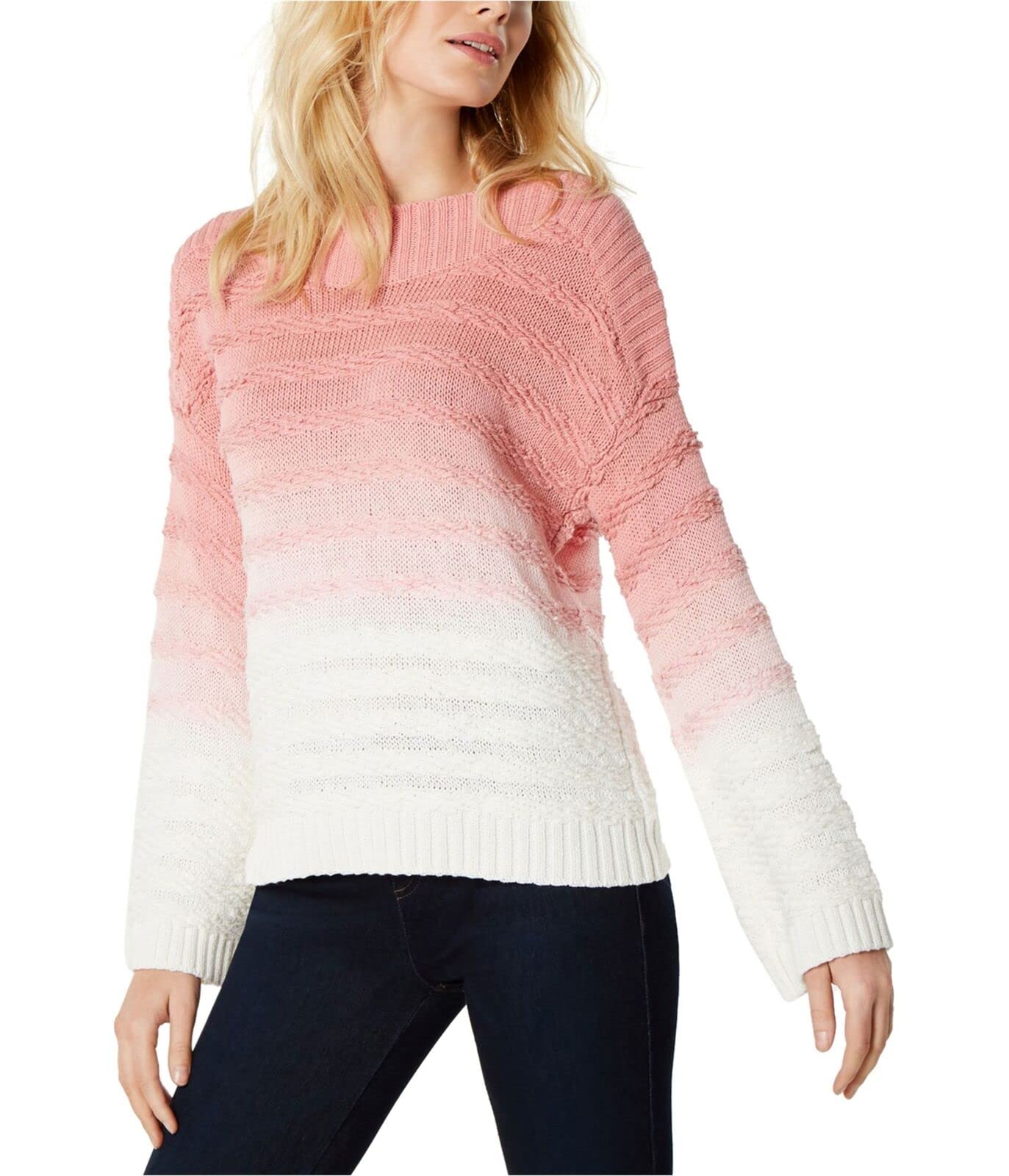 INC Women's Cotton Ombre Funnel-Neck Sweater Pink XXL - Cozy Pullover for Fall & Winter, Casual Outfits, Office Wear & Holiday Fashion