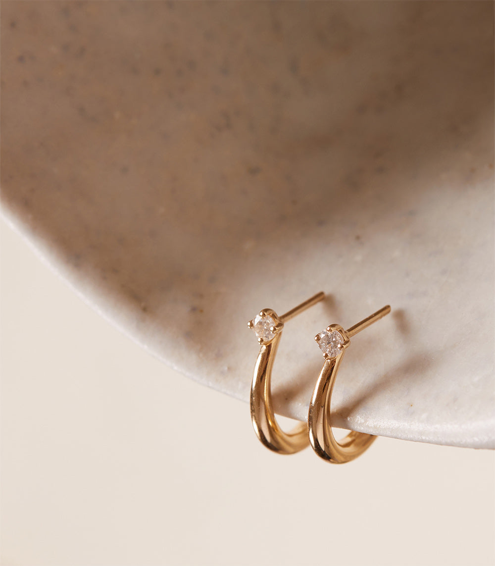 Small Estée Hoops - Elegant Gold-Plated Hoop Earrings for Women | Perfect for Everyday Wear, Office & Special Occasions