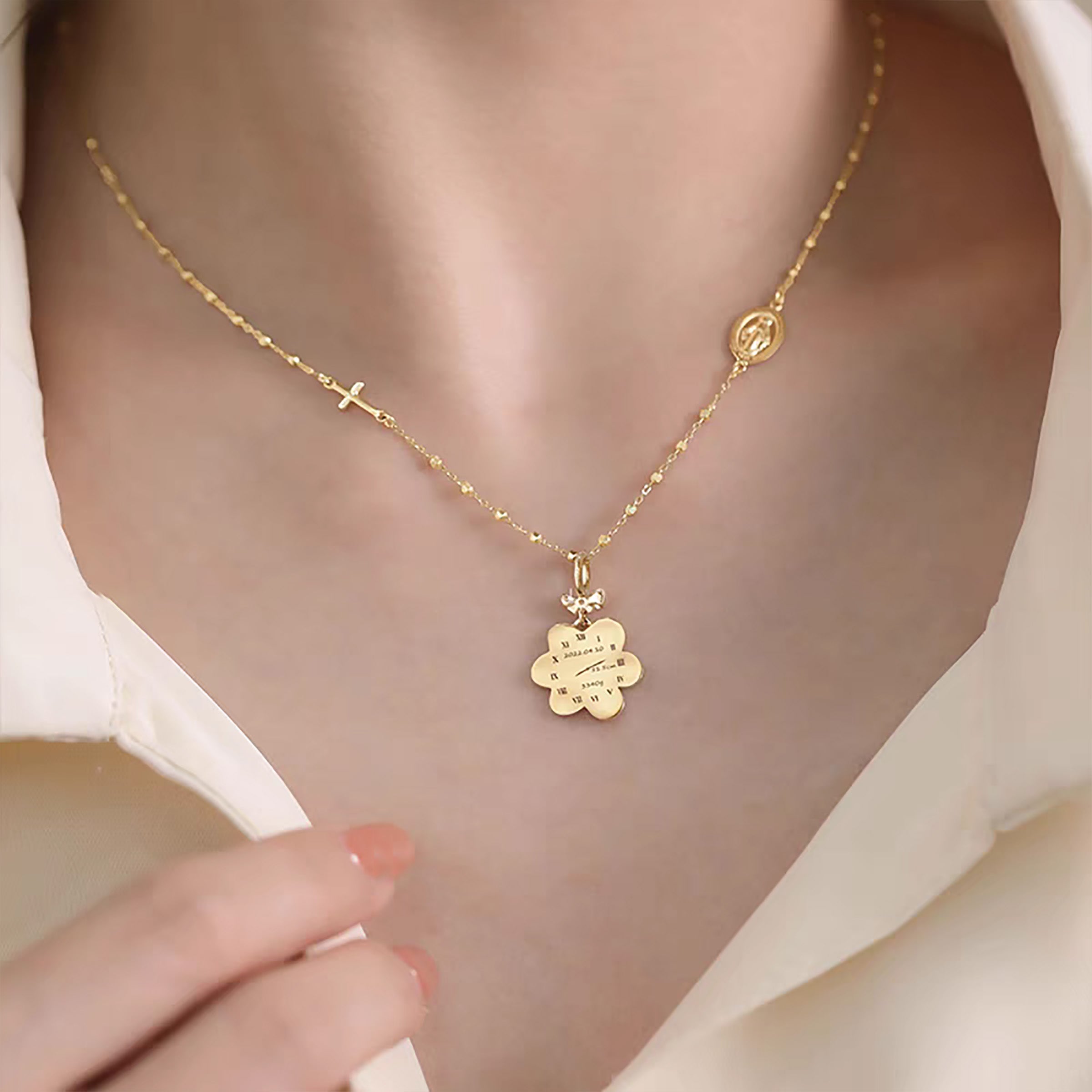 Solid Gold Footprint Necklace for Women - Personalized Jewelry Gift for Mom, Wife, or Girlfriend - Perfect for Anniversaries, Birthdays & Mother's Day