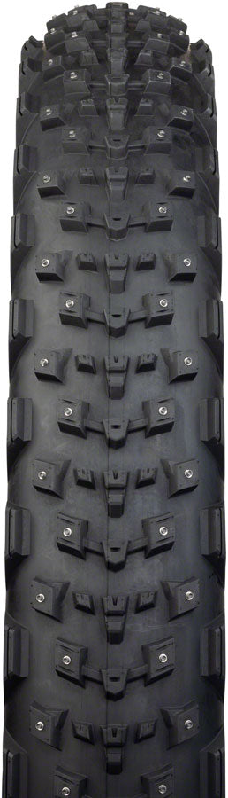 45NRTH Dillinger 4 Winter Bike Tire - 27.5 x 4.0 Tubeless Folding Tan 60 TPI with 168 Large Concave Carbide Studs | Perfect for Snow & Ice Cycling, Fat Tire Bikes, and Extreme Winter Conditions