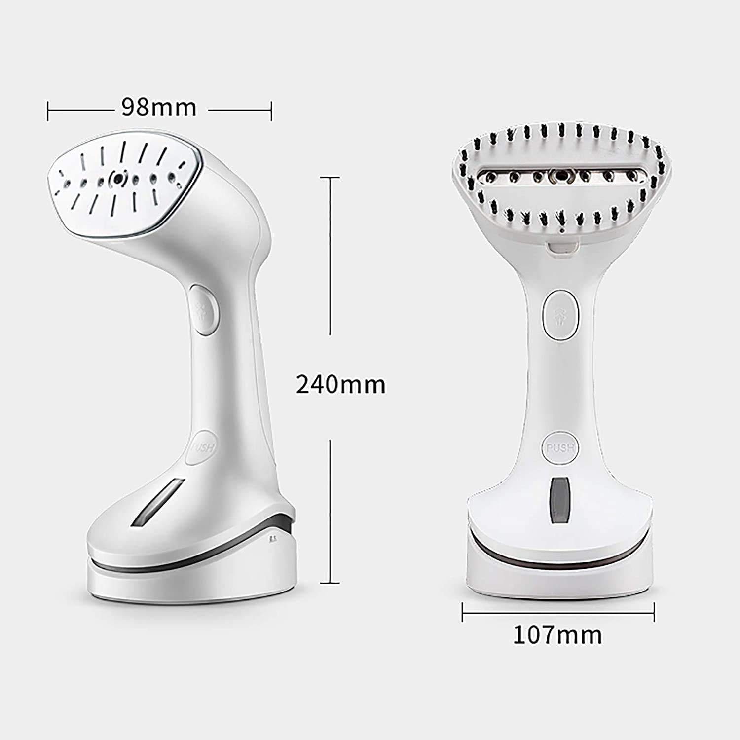 Portable Handheld Garment Steamer for Clothes - Powerful Travel Steamer & Wrinkle Remover - Compact Fabric Steam Iron for Suits, Dresses, Curtains - Perfect for Home, Office & Travel (White)