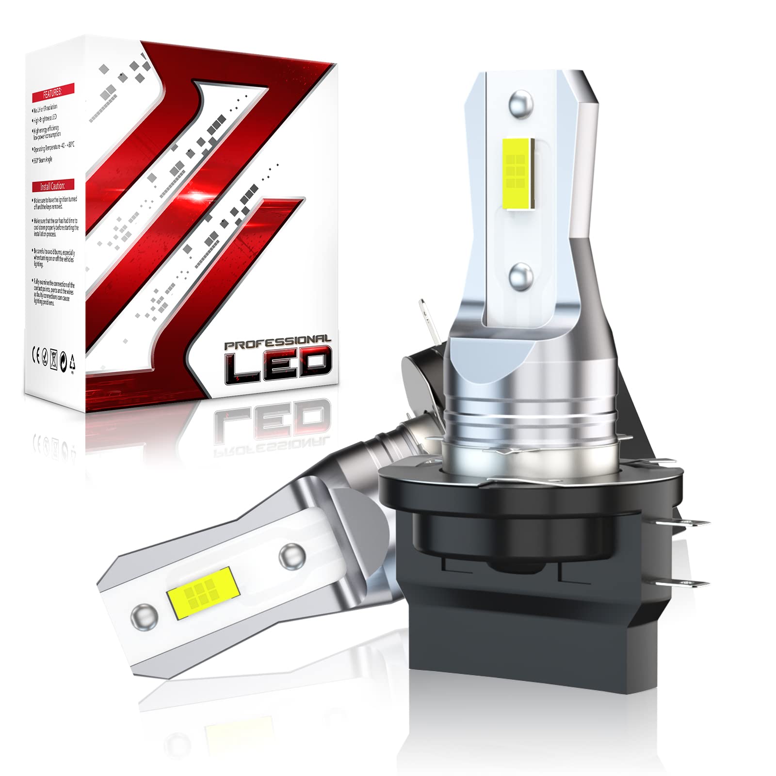 H11B LED Headlight Bulbs 6000K White - Compatible with Hyundai Elantra 2007-2010, Plug & Play Replacement Conversion Kit (2 Pack) - Perfect for Night Driving & Foggy Conditions