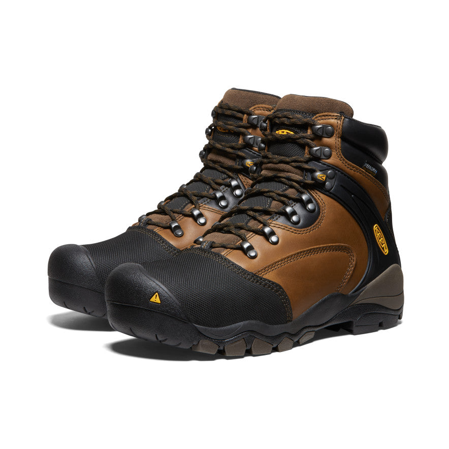 **Men's Louisville 6 MET Steel Toe Waterproof Work Boots - Slate Black | Heavy Duty Safety Shoes for Construction, Hiking & Outdoor Work**
