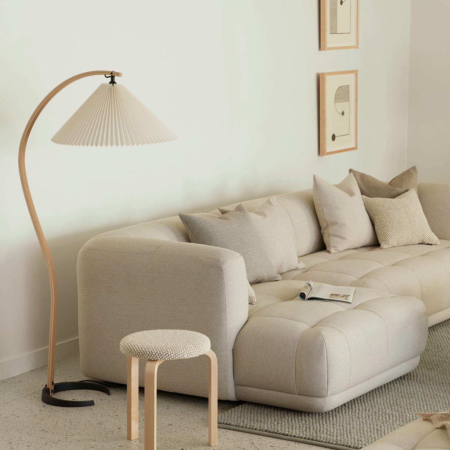 Modern Caprani Floor Lamp - Adjustable LED Standing Light for Living Room, Bedroom & Office - Warm White & Cool White Dimmable Lighting - Perfect for Reading, Relaxing & Decor