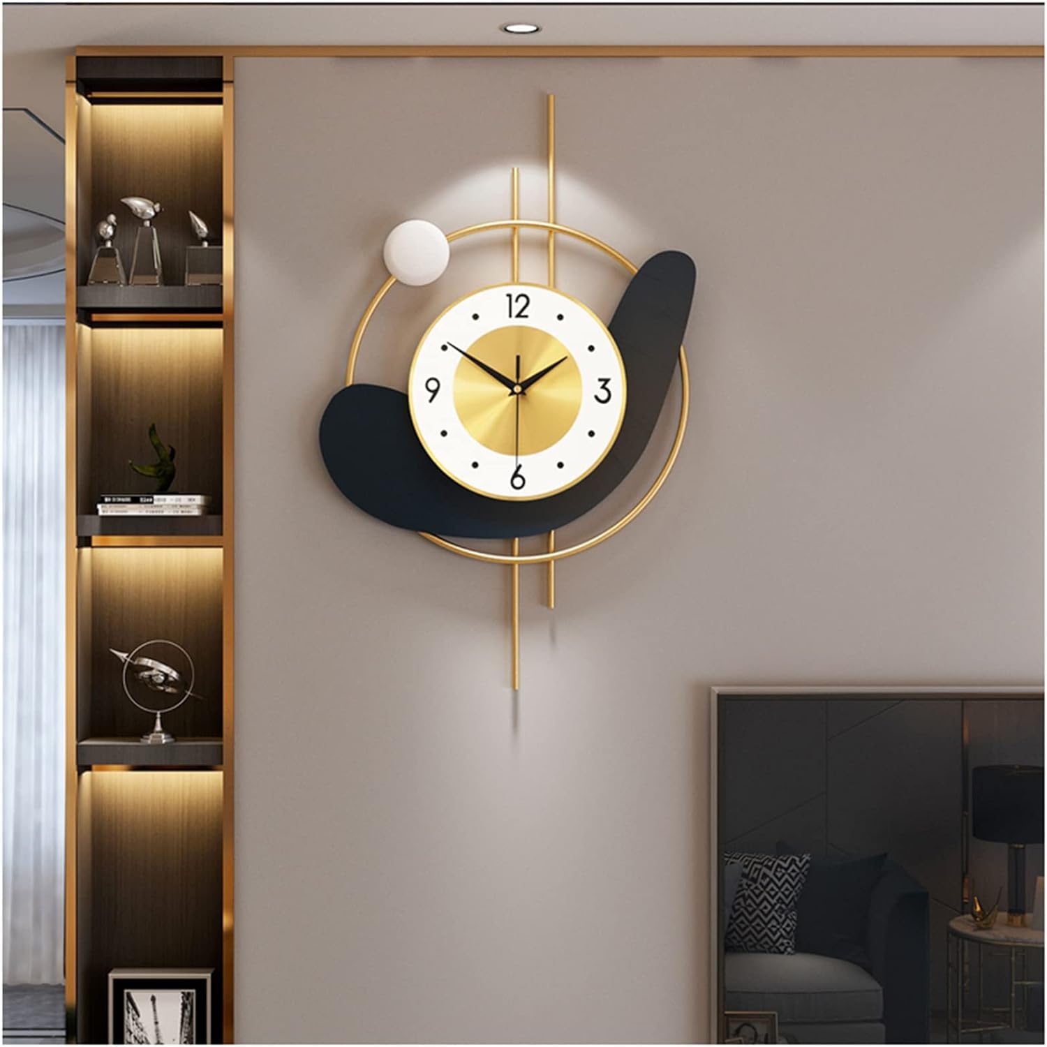 Large 43x69CM Sunburst Wall Clock - Silent Non-Ticking Quartz Metal 3D Art Design for Living Room & Bedroom | Stylish Home Decor & Perfect Gift Idea