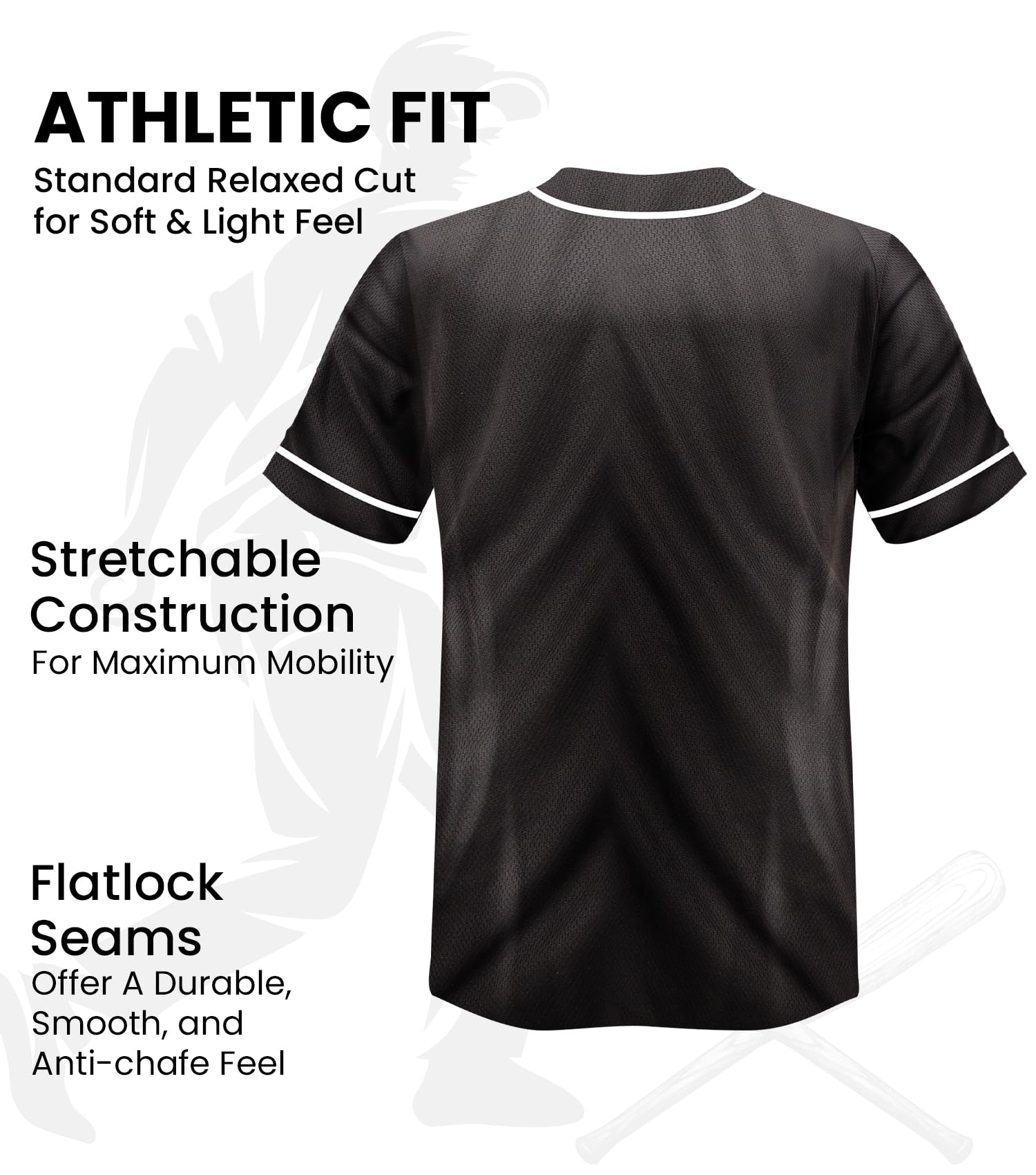 **Exxact Sports Blank Baseball Jersey for Men & Women - Button Down Plain Baseball Uniform for Team Sports, Practice & Casual Wear**
