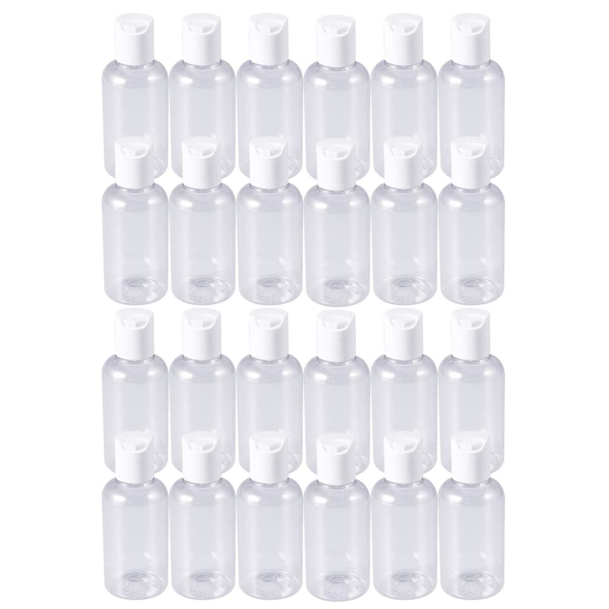 24pcs Minkissy Travel Bottles Set - Refillable Empty Lotion & Toiletry Containers for Makeup, Soap Dispenser, Sample Bottles (White, Travel Size with Qianqiu Cover) - Perfect for Air Travel, Gym, Camping & Hotel Toiletries