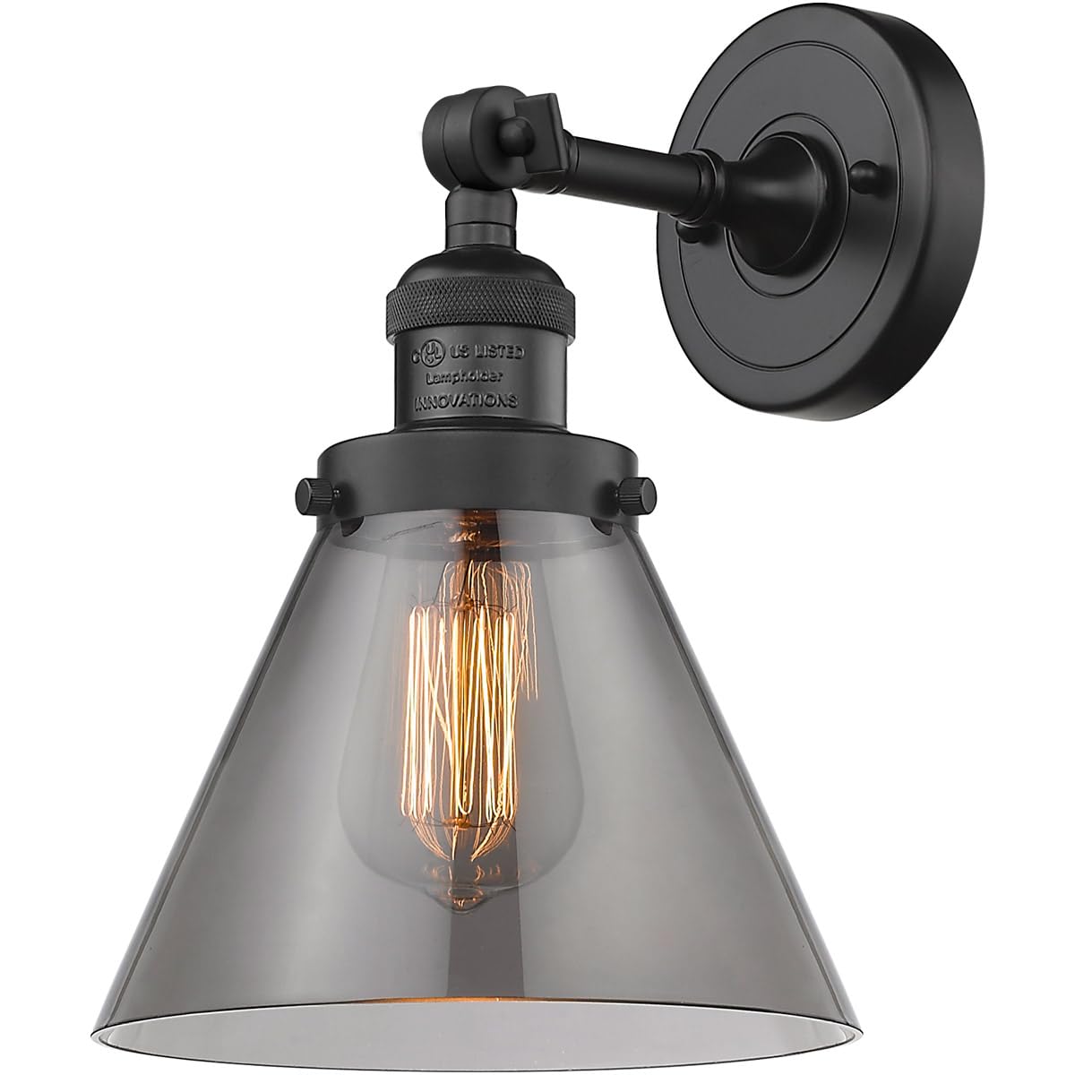 Innovations 201F-BK-G43-LED Modern LED Semi-Flush Mount Ceiling Light Fixture - Energy Efficient Lighting for Bedroom, Kitchen & Hallway