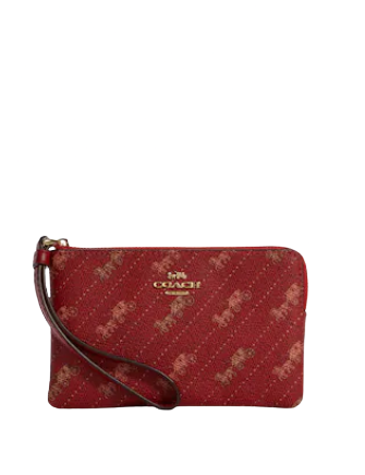 Coach Corner Zip Wristlet with Horse & Carriage Dot Print - Stylish Crossbody Bag for Women, Perfect for Everyday Use, Travel & Shopping