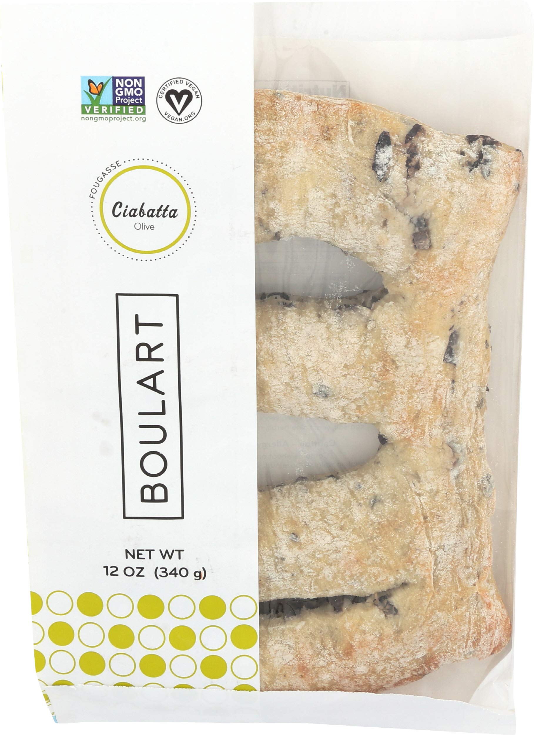 Boulart Olives Fougasse Bread with Bags, 12 Ounce (Pack of 16) – Perfect for Parties, Picnics & Gourmet Snacking