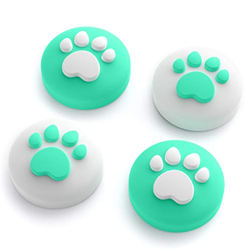 Cat Claw Design Thumb Grip Caps for Nintendo Switch & Lite - Soft Silicone Joystick Cover for Joy-Con Controllers (Mint Green) - Perfect for Gaming Comfort and Enhanced Grip During Long Play Sessions