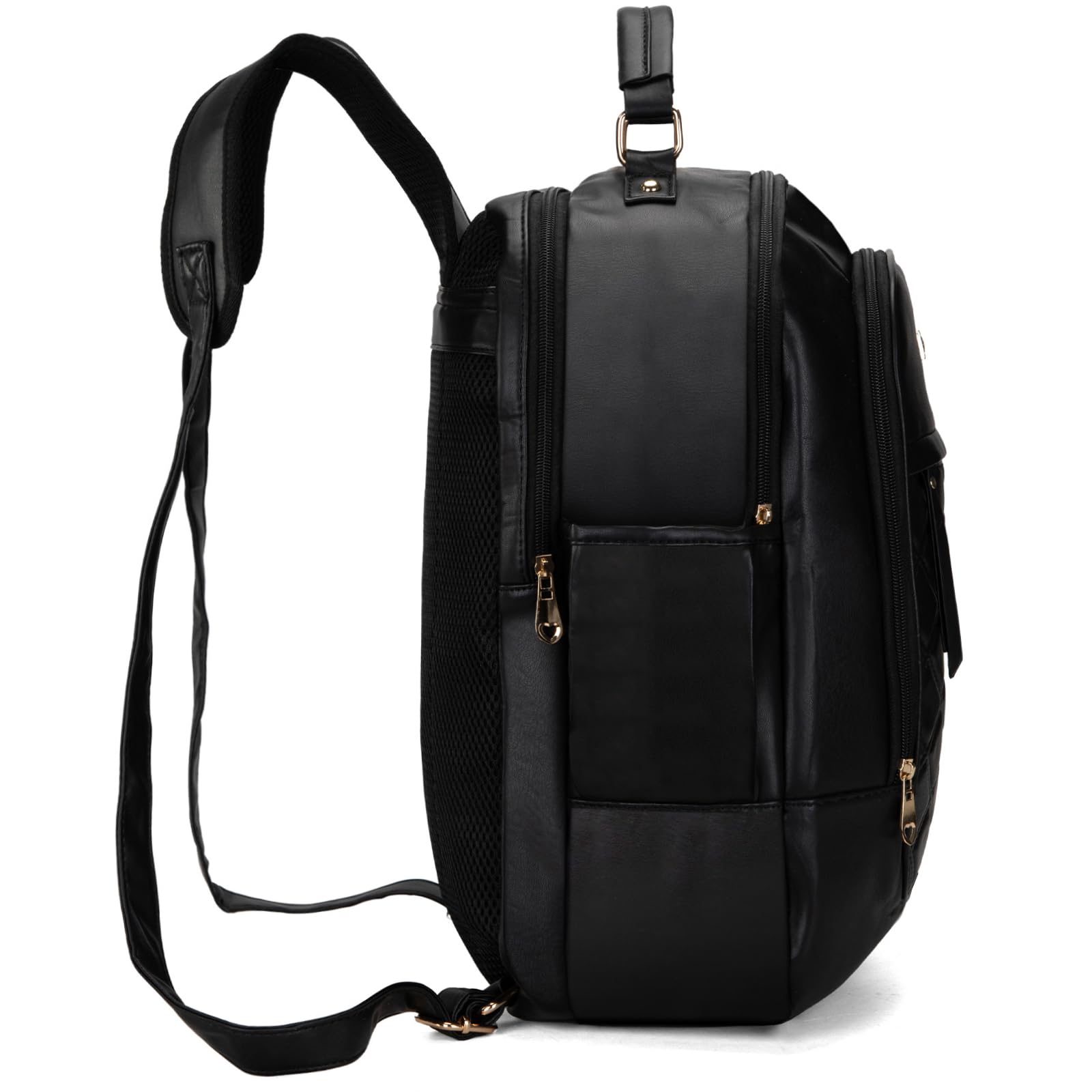 Montana West Vegan Faux Leather Backpack for Women & Men - Lightweight Travel Laptop Backpack for Work, Business & School - Water-Resistant Black Backpack for Commuting, College & Daily Use