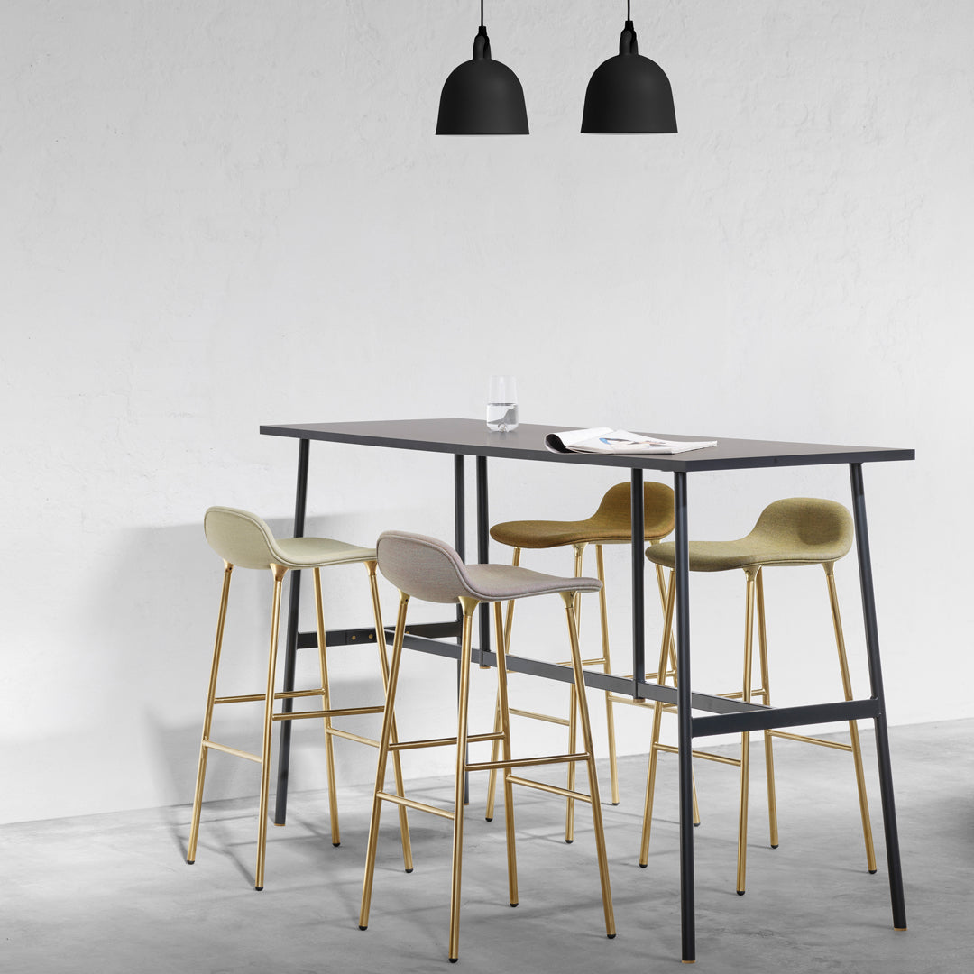 Modern Form Bar Stool with Metal Legs & Upholstered Seat - Perfect for Kitchen Islands, Home Bars & Commercial Use