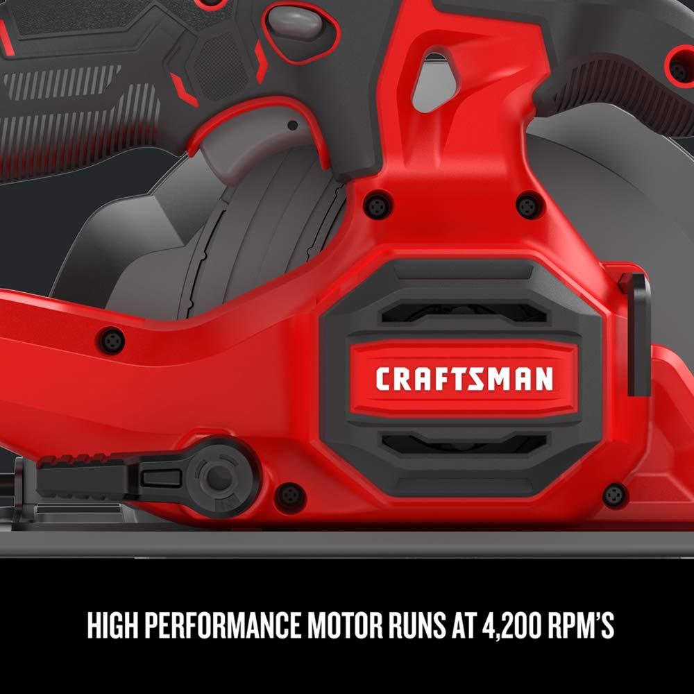 CRAFTSMAN V20 6-1/2 Inch Cordless Circular Saw (CMCS500B) - Bare Tool for Woodworking, DIY Projects & Home Renovations